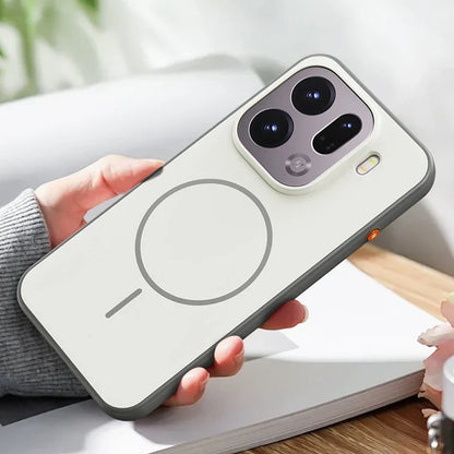 For OPPO Find X9 X9 Pro Case Magnetic Double Color Matte PC +TPU Skin Feel Back Cover with Metal Button for Find X 9