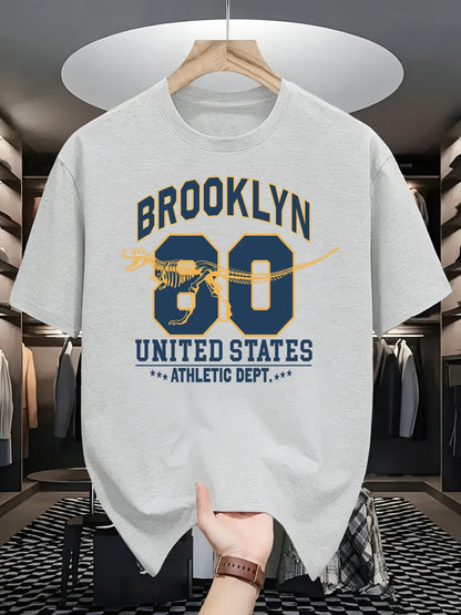 Brooklyn United States Athletic Dept Men T Shirt Soft All-Match Fashion Sportswear Summer O-Neck Tee Unisex Loose Cotton Clothes