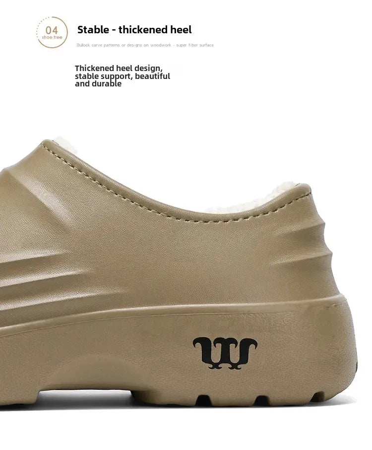 Waterproof Cotton Chef Shoes For Men Anti-Slip Work Footwear Warm Comfortable Kitchen Specialized Shoes With EVA Outsole