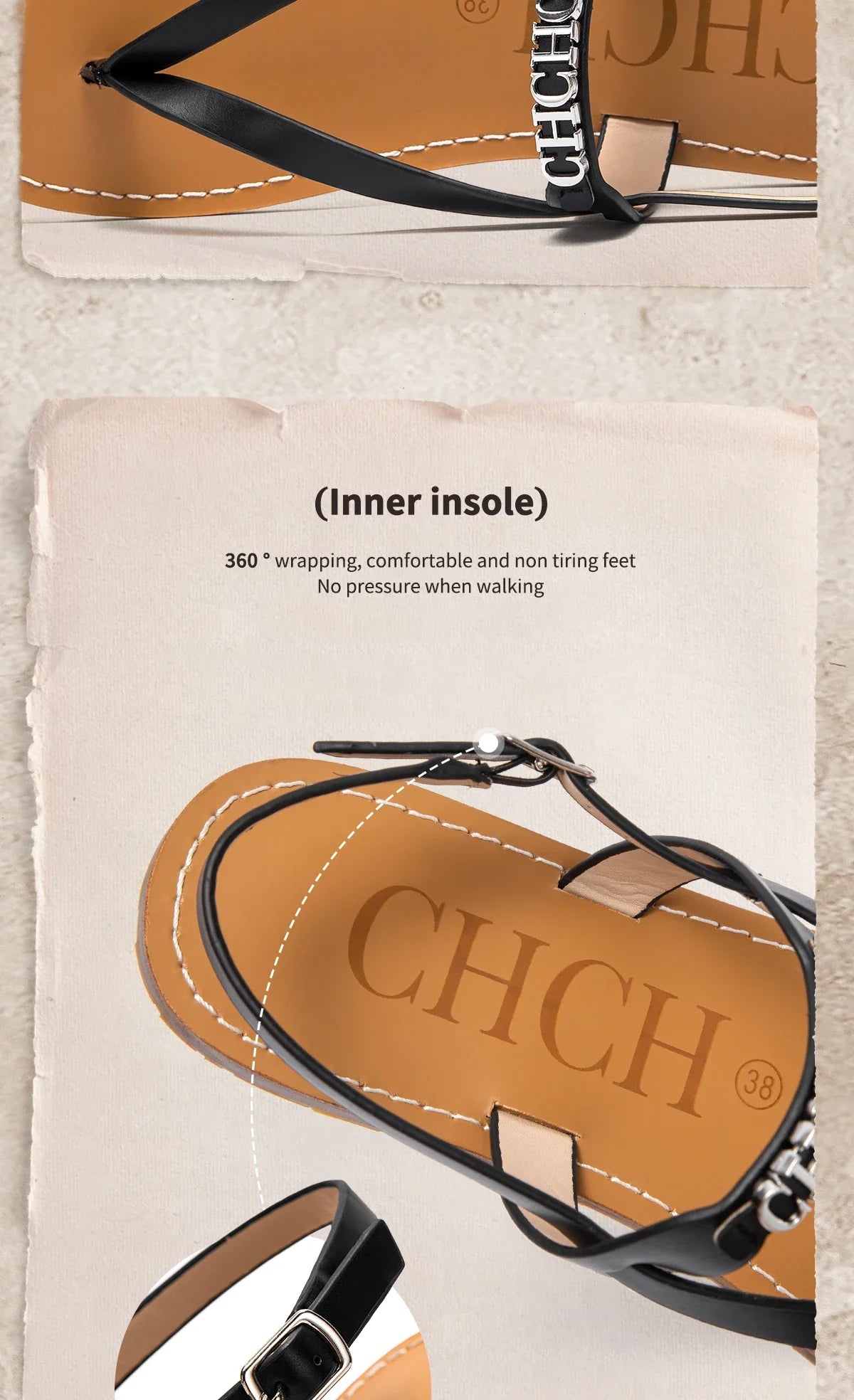Women's Sandals New Simple Flat Bottom Non slip Thin Strip Shoes Beach Women's Shoes