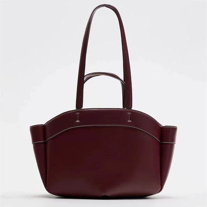 Women Tote Bag Underarm Pouch Large Capacity Pu Leather Shoulder Bag Retro Crossbody Bag Casual Portable Bucket Bags Handbag