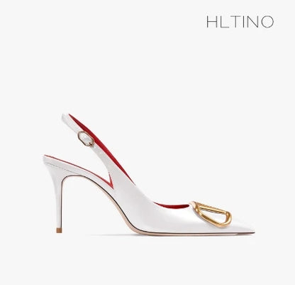 Fahion Slingback Black Comfortable Women Summer Shoes Very High Heel Sandals 2025 Trend for Wedding Party Dress