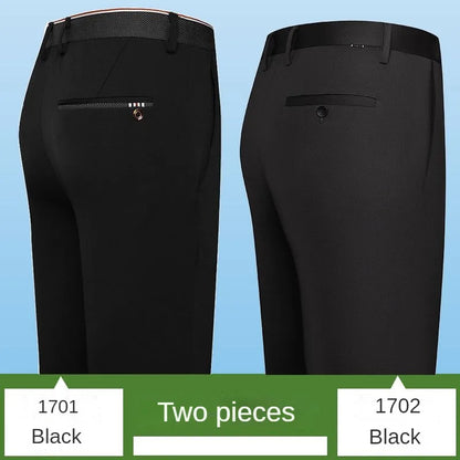 Stylish Black Dress Pants for Men Comfortable Casual Trousers Four-Season Korean Business Suit Pants Male Stretch Slim-Fit Pants