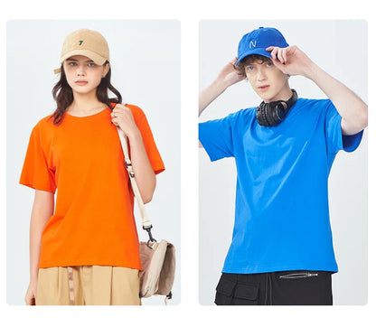100% Cotton Solid T-shirts Summer Casual Women Sporty Short Sleeve Tees Fashion White Black Clothing Loose O-Neck Female Tops