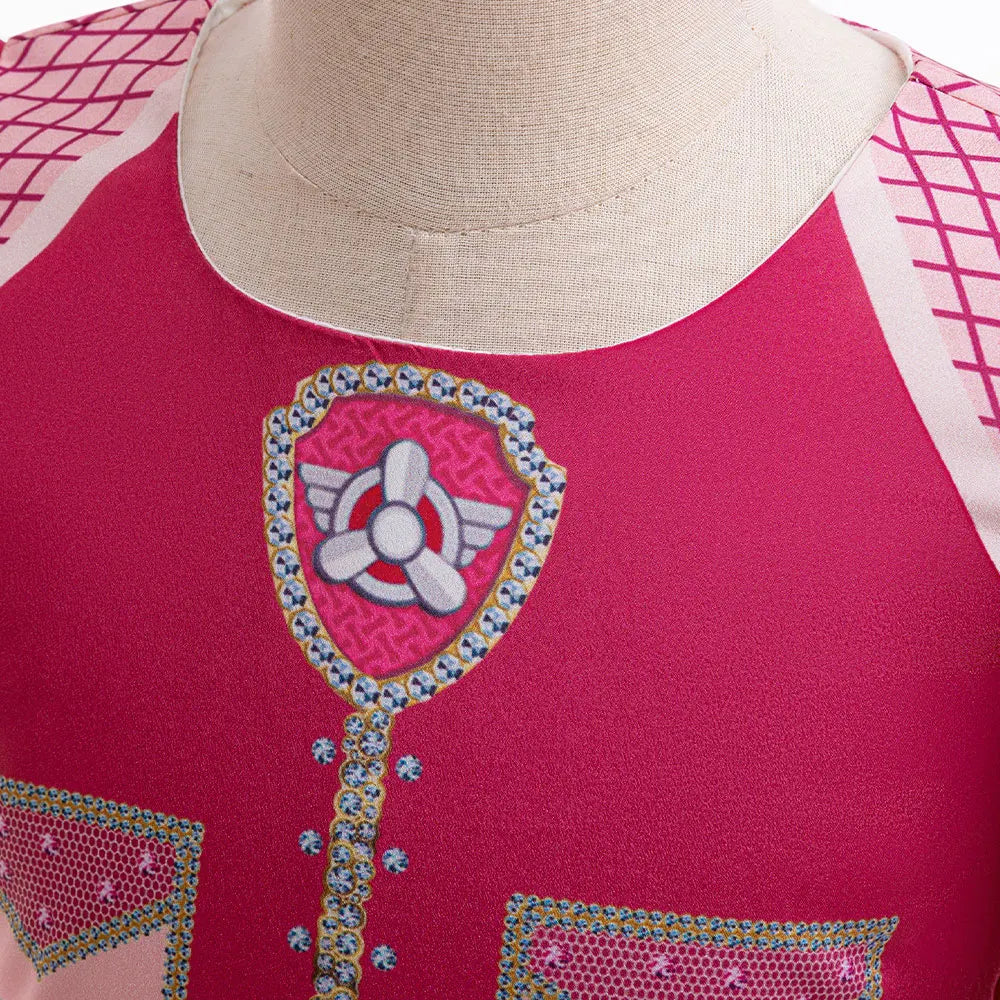Vestido de Cosplay com Estampa de Cachorro de Desenho Animado Vestido de Menina Skye Princesa Vestidos de Desempenho para Festa de Aniversário Roupa de Carnaval de Halloween para Menina