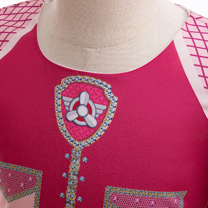 Vestido de Cosplay com Estampa de Cachorro de Desenho Animado Vestido de Menina Skye Princesa Vestidos de Desempenho para Festa de Aniversário Roupa de Carnaval de Halloween para Menina