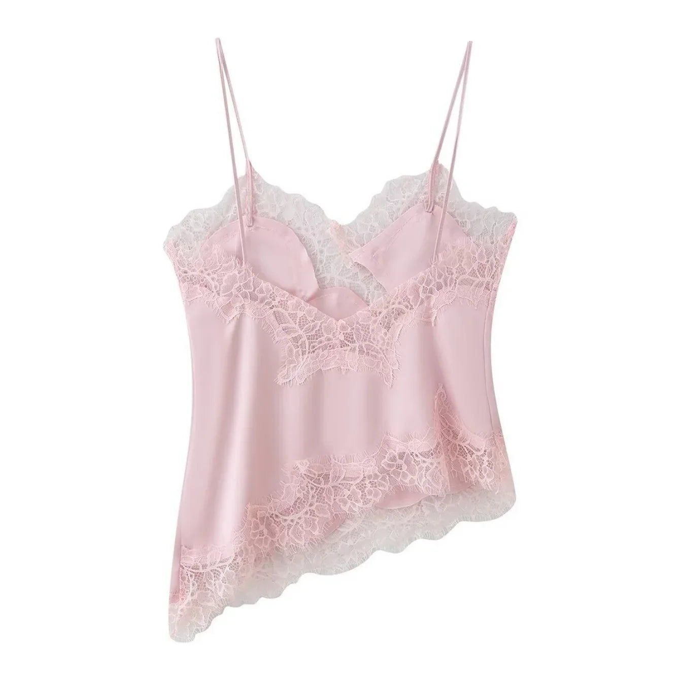 Lace Patchwork Short Camisole Stain Tops For Women Sexy Backless Tops Summer Sleeveless Women Straps Beach Top Female