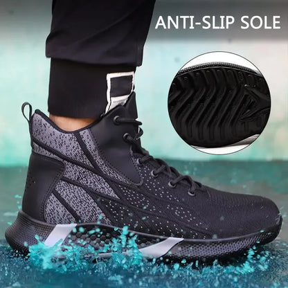 Fashion Security Protective Shoes High Top Safety Shoes Men Anti smashing Anti Puncture Work Shoes Men Work Safety Boots