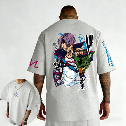 Anime Oversized Cotton T-shirt Summer New Torankusu Printed Men's and Women's Street Hip-hop Loose Casual Top