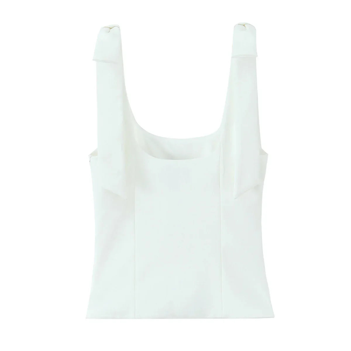 Sexy Chic Yellow Bow Tops Women Zipper Tie Up Slim Short Cami Tops Women Fashion 2025 Summer Elegant Y2K Girl Blouses