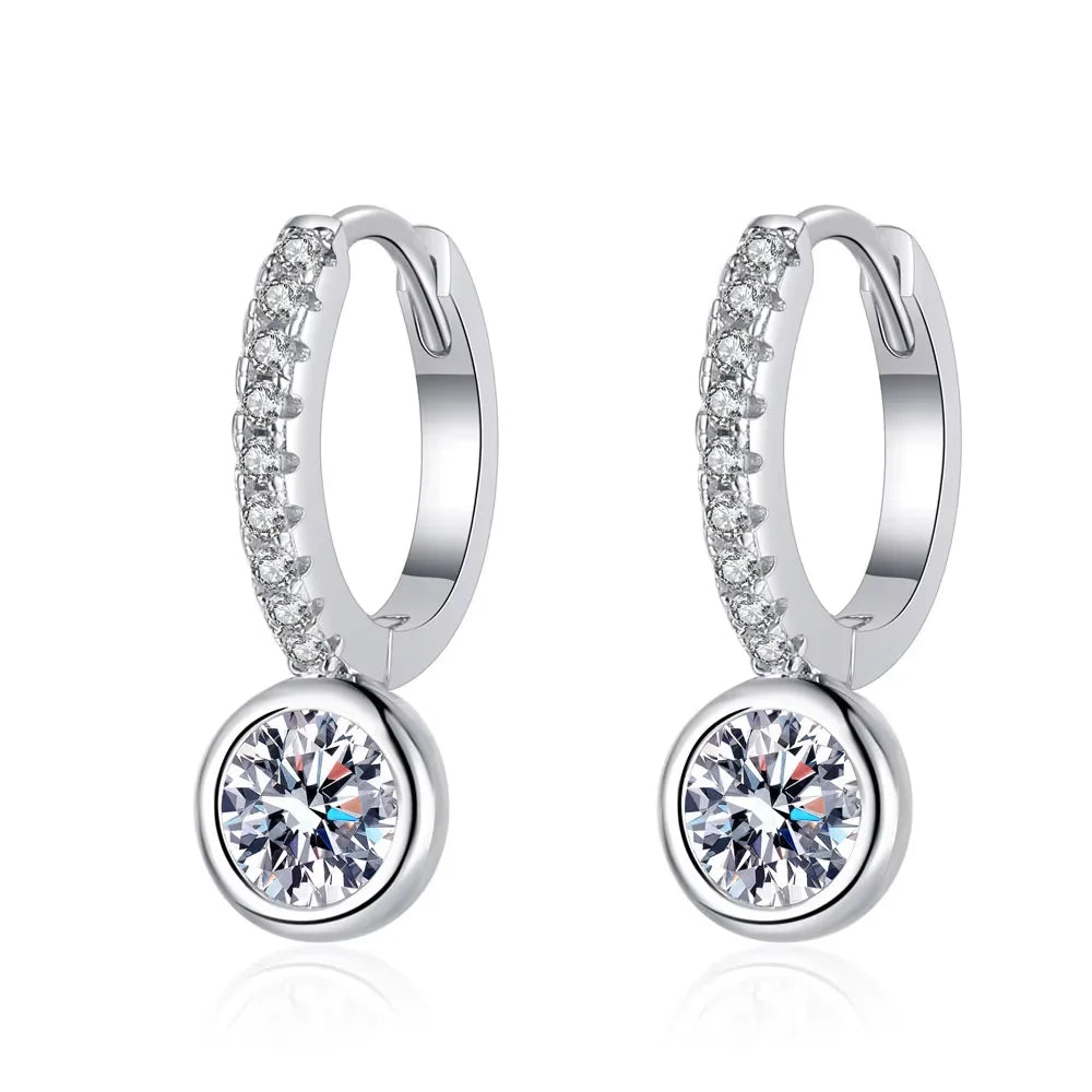 5mm D Color Moissanite Pendant Earring Lab Diamond GRA Certified Fine Jewelry 925 Sterling Silver Earring for Women Man