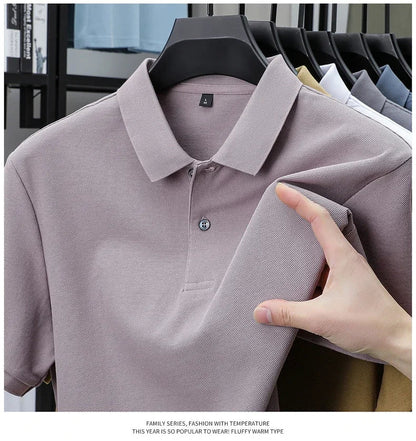 20 Colors Men's 100% Cotton Polo Shirt - Summer Casual Breathable Tee,Ideal for Golf and Sports,Business Casual,Silk-Like Finish