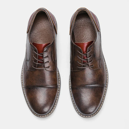 2025 New Casual shoes Retro Men's Derby Shoes Men Fashion Leather Shoes