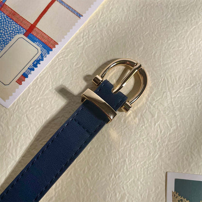 2023 Women Belts New PU Leather Simple Metal Buckle Belt Girls Dress Jean Pants Waistband Belts for Lady Luxury Designer Brand