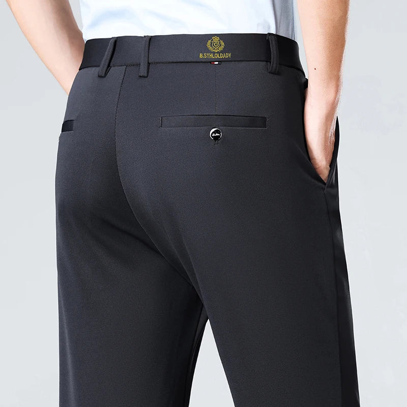 Four Season Men's Business Casual Pants Spring Summer Stretch Trousers Office Suit Pants Men Formal Pants Breathable Comfortable