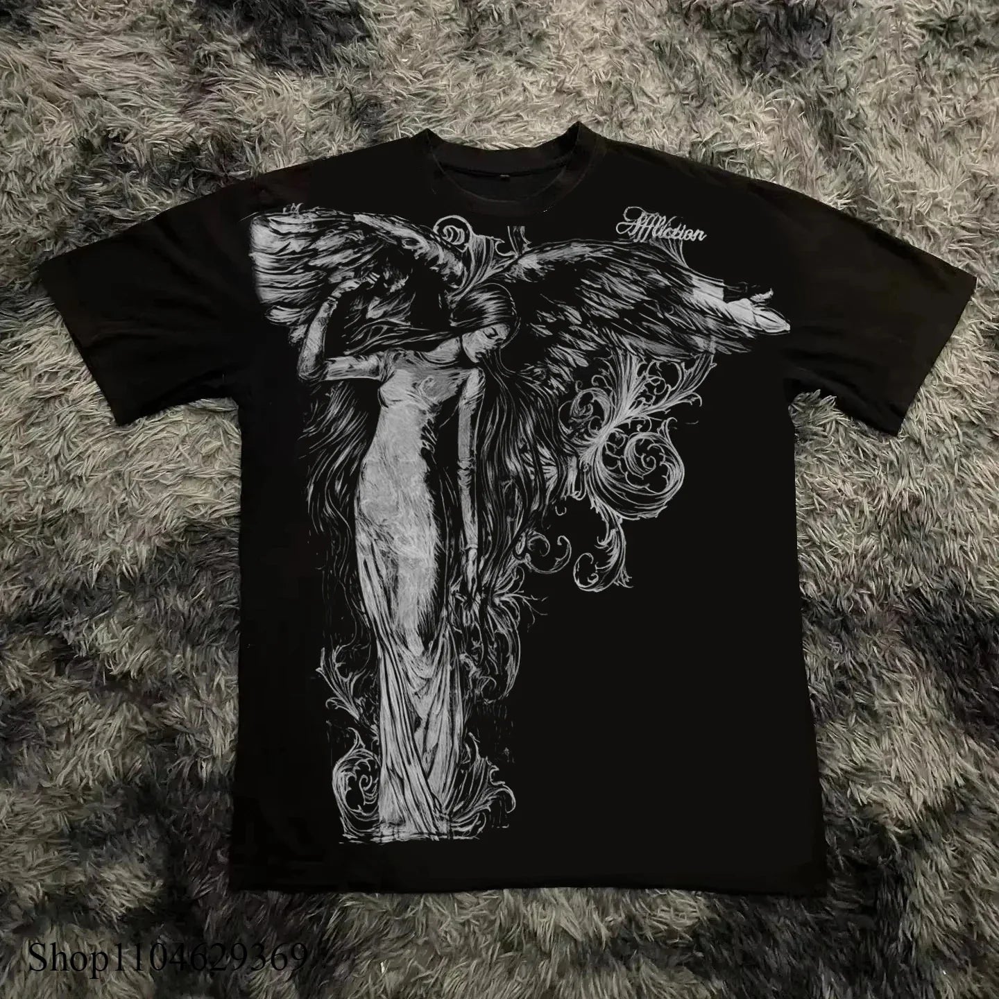 Classic Y2K Gothic Style T-shirt Print Oversized T Shirt High Street Shirts Gothic Round Neck Cotton Tops New Mens Women T Shirt