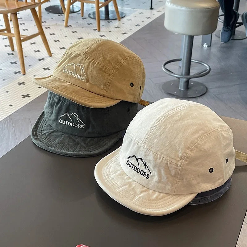 Japanese 5 Panel Short Brim Soft Baseball Cap Women Men Street Sunshade Student Outdoor Lightweight Sports Running Cap