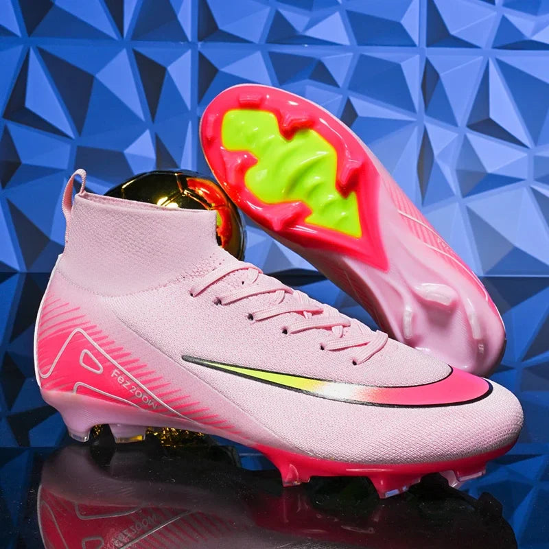 New Men Football Boots Match Long Spikes Soccer Shoes Cleats Boys Comfortable Training Sport Adult Breathable Outdoor Non Slip