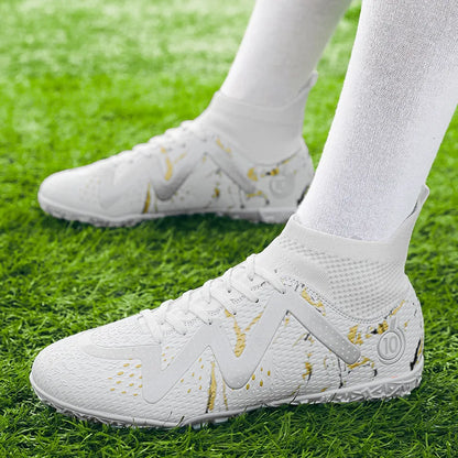 2025 Socks Style Kid Adult Sport Soccer Shoes Training Boys Football Boots Size 33-46 Sneakers AG Youth Soccer Shoes