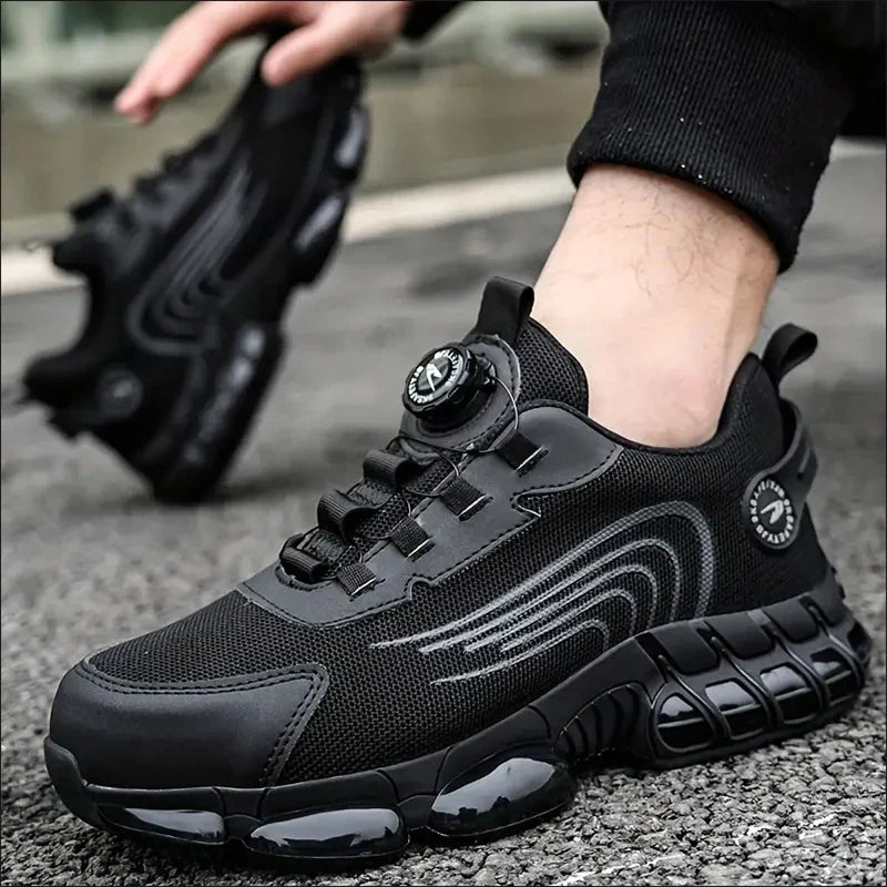 Steel Toe Shoes for Men Indestructible Work Boots Lightweight Safety Shoes Walking Anti-smash Anti-puncture Protective Sneakers