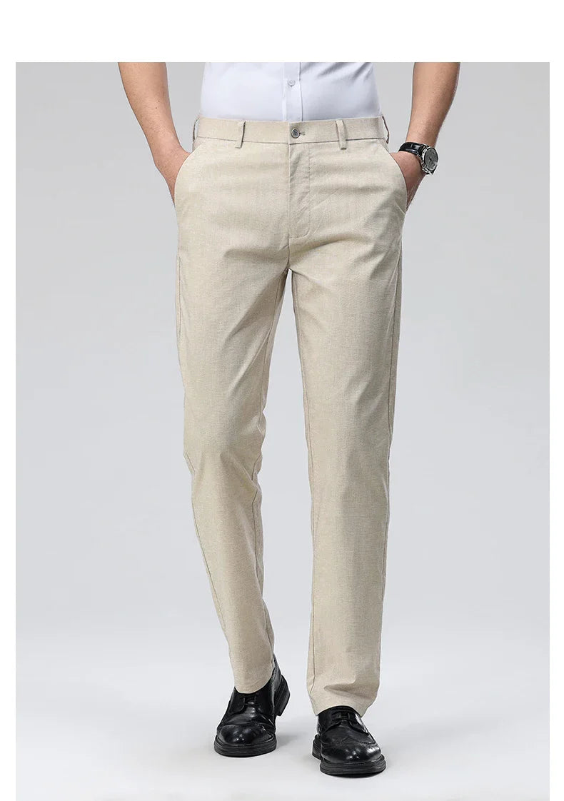 Men's Casual Pants: Breathable & Lightweight for Summer Comfort Business Casual Men's Work Trousers