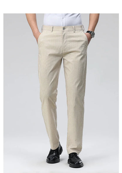 Men's Casual Pants: Breathable & Lightweight for Summer Comfort Business Casual Men's Work Trousers