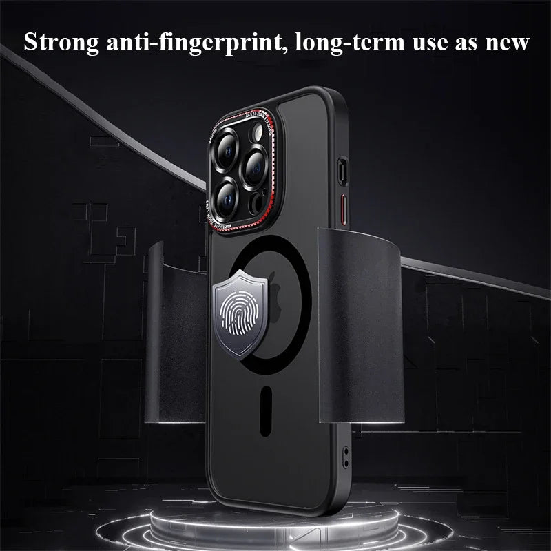 Matte Bumper Magnetic Clear Case For iPhone 15 14 13 12 Pro Max Plus Magsafe Wireless Charge Full Lens Protection Cover