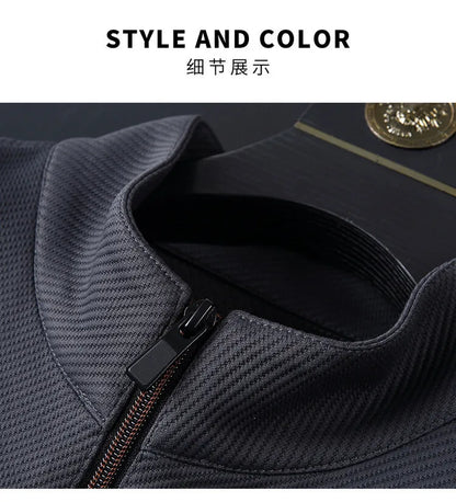 Spring and Autumn New Sportswear Suit Men's Casual Breathable High-end Jacket Trousers Stand-up Collar Zipper Open Mens Clothes