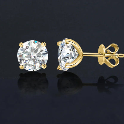 0.2-5ct Moissanite Stud Earring for Women Men Round D Color Diamond 925 Sterling Silver 18K Gold Plated Jewelry with Certificate