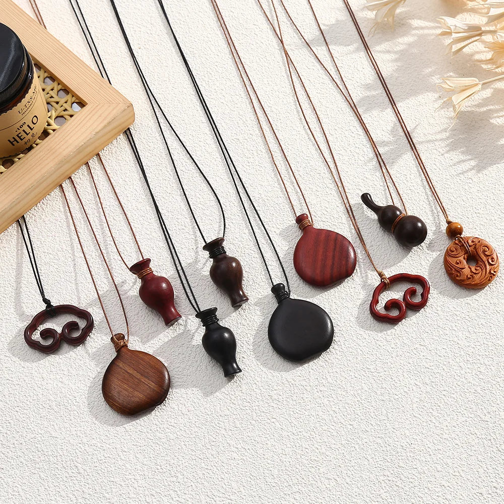 Wooden Water Bottle Pendant Necklace for Women Fashion Sweater Chain Fashion Jewelry Gift Accessories Wholesale