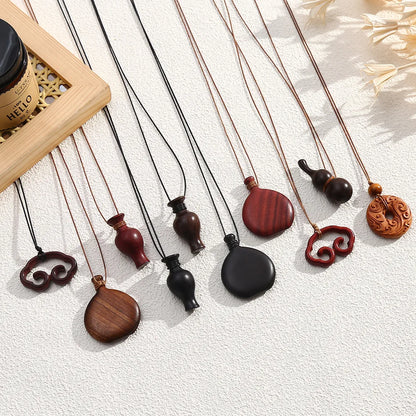 Wooden Water Bottle Pendant Necklace for Women Fashion Sweater Chain Fashion Jewelry Gift Accessories Wholesale