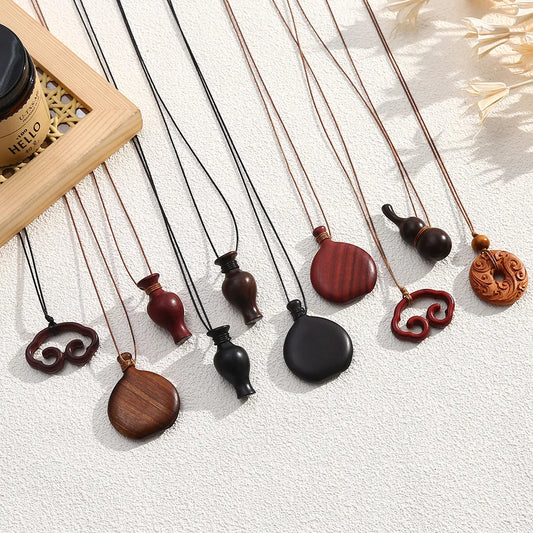 Wooden Water Bottle Pendant Necklace for Women Fashion Sweater Chain Fashion Jewelry Gift Accessories Wholesale