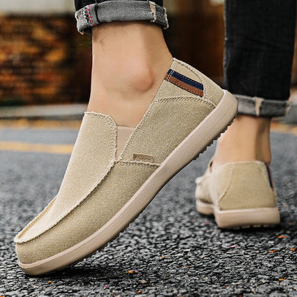 Large Size Canvas Shoes Men's Slip-On Loafers Casual Breathable Independent Station Cross-Border Shoes Adult Low Heel Rubber