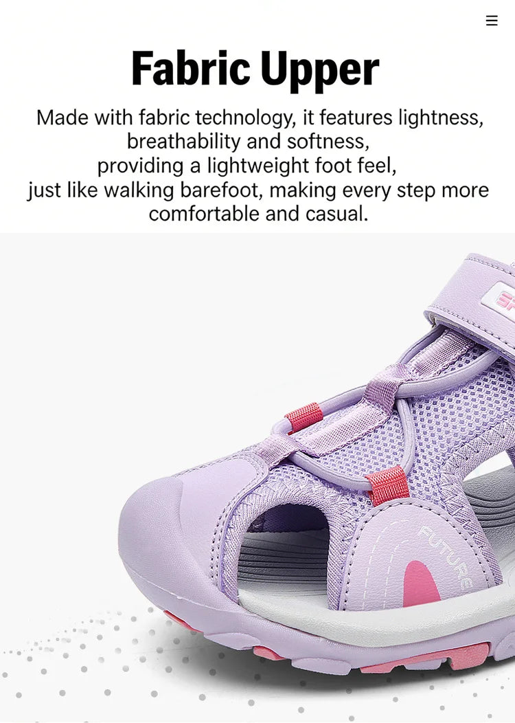 Summer Beach Shoes Kids Closed Toe Anti-collision Sandals Breathable Children Casual Walking Sandals For Boys And Girls