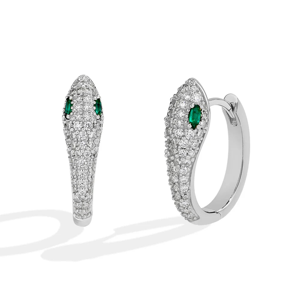 Snake Hoop Lab Diamond Earring S925 Sterling Silver Moissanite Drop Earrings for Women Fine Jewelry Birthday Gift