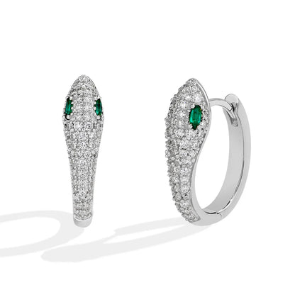 Snake Hoop Lab Diamond Earring S925 Sterling Silver Moissanite Drop Earrings for Women Fine Jewelry Birthday Gift