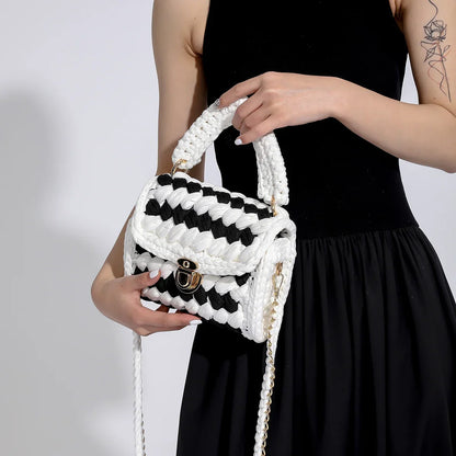 Women Handbag Woven Bag Knitted Shoulder Bag Chunky Knit Bag Crochet Top Handle Bag Lady Shopper Gifts