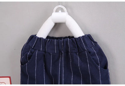 Baby Boys Short Sleeve Shirt + Shorts Suits Summer Birthday Party Clothes Sets 1 2 3 4 Years Kids Cotton Clothing Outfits