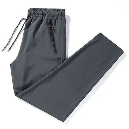 2026 Spring/Summer Men's Ice Silk Quick Drying Casual Pants Slim Fit Korean Ice Silk Sports Pants Quick Drying Breathable