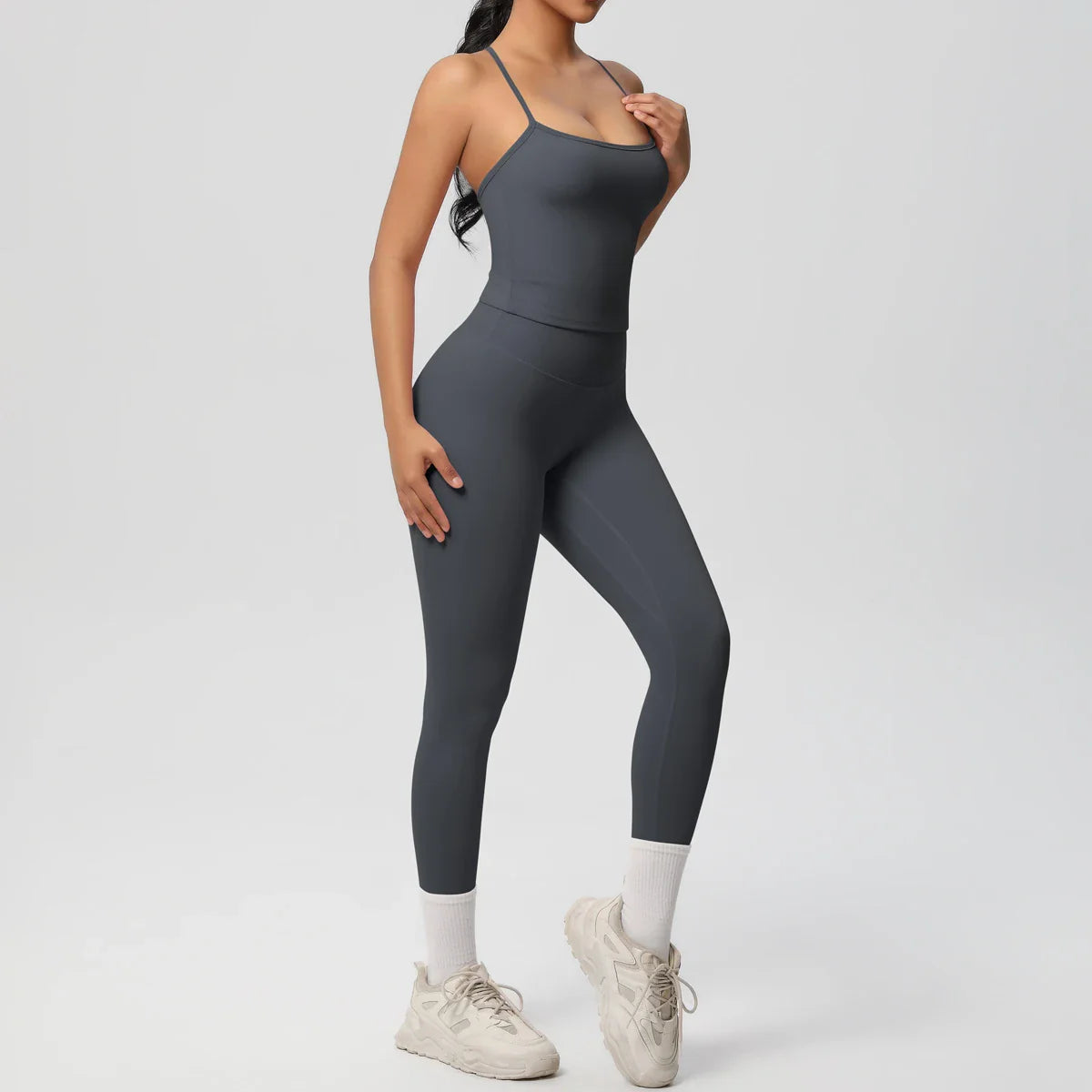 Halter Yoga Top Set Fitness Gym Suit Training Sleeveless Sport Gym Tops Crossover Back Sports Underwear  Tummy Control Slimming