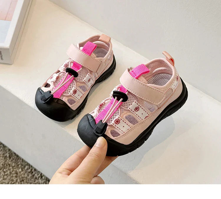 Children Sport Sandals Baby Soft Breathable Beach Sandals Summer Boys Girls Hollow Cool Running Shoes Kids Buckle Sandals