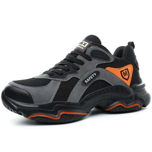 Men Safety Shoes Steel Toe Sneakers Rotated Buckle Puncture Proof Work Safety Boots Man Air Cushion Warehouse Work Shoes