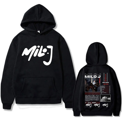 Rapper Milo J 111 Album Graphic Hoodie Men Women Hip Hop Fashion Oversized Hooded Sweatshirt Men's Casual Fleece Cotton Hoodies