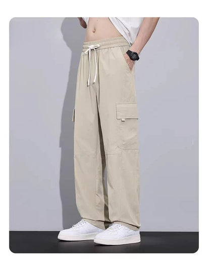 Brand Clothing Spring Summer Men's Cargo Pants Loose Straight Parachute Pants Sport Casual Long Trousers Male