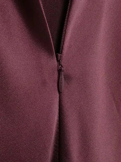 Women's Long Satin Halter Dress, Backless, Bow Tied, Back Zipper, Female Dresses, Sexy Fashion