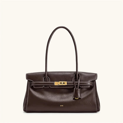 Women's 2026 New Yara Underarm Bag Large Capacity Breadstick Bag Small Design Trendy Lock Buckle Soft Leather Handbag