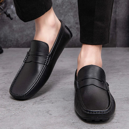 Red Loafers Genuine Leather Slip On Casual Shoes Men Natural Leather Spring Summer Italian Luxury Brand Designer