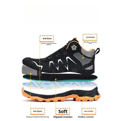 Durable Steel Toe Work Shoes Anti Smashing Piercing with WearResistant Rubber Soles Iron Shavings Resistance for Safety Workwear