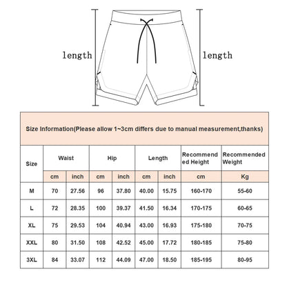 Running Shorts Men Gym Sports Shorts 2 In 1 Quick Dry Workout Training Gym
