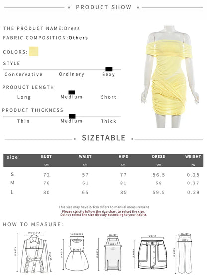 Sexy See Through Mini Dress Woman Slash Neck Backless Skinny Peach Buttocks Hot Girls Midnight Club Party Hipster Bodycon